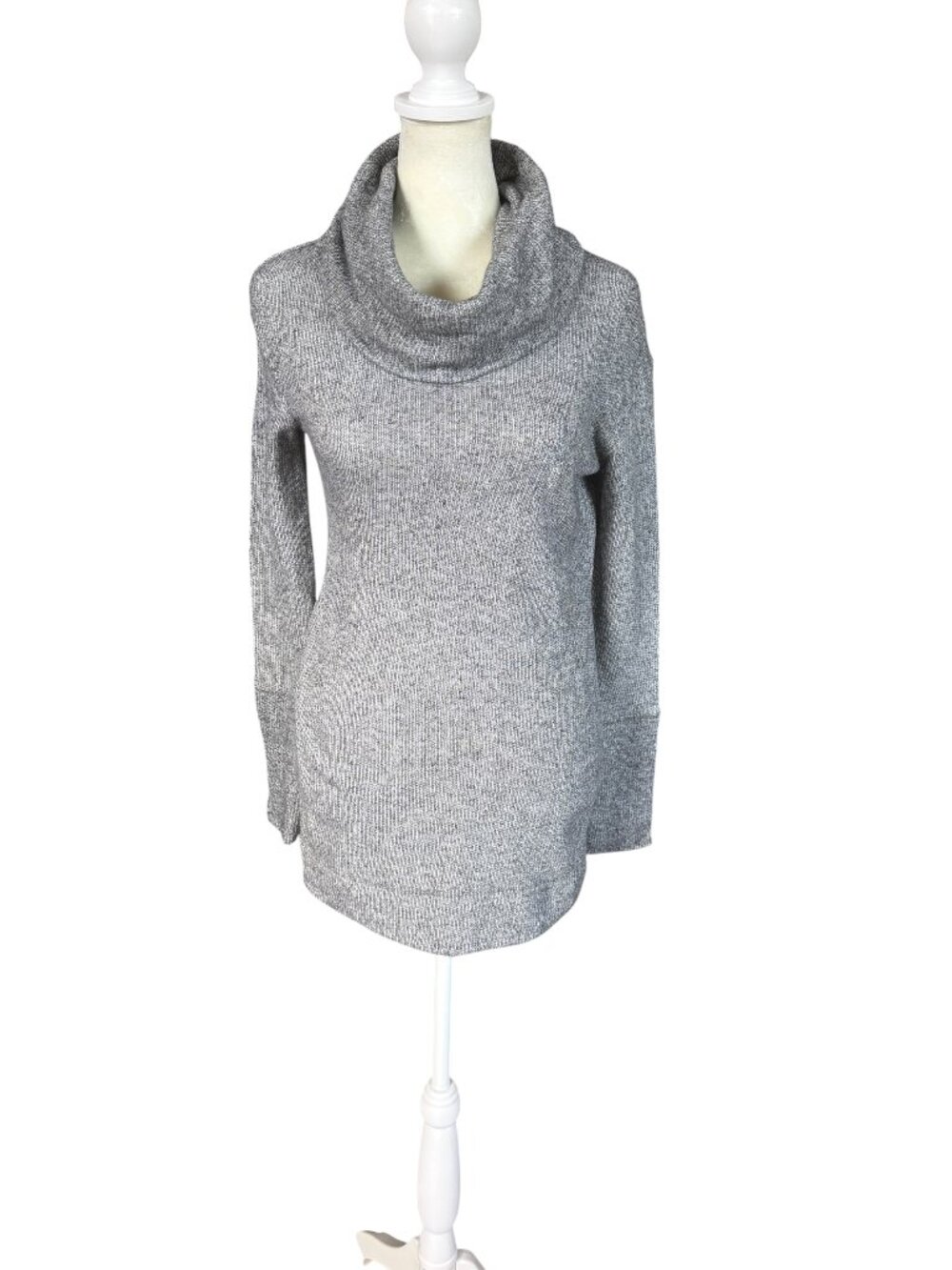 Merona gray long sleeve stretchy cowl neck pullover sweater women's size XS